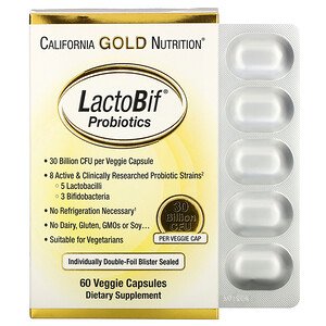 California Gold Nutrition, LactoBif（ラクトビフィ）プロバイオティクス、300億CFU、ベジカプセル60粒
